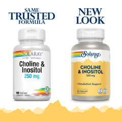 SOLARAY Choline & Inositol capsules for easy daily supplementation