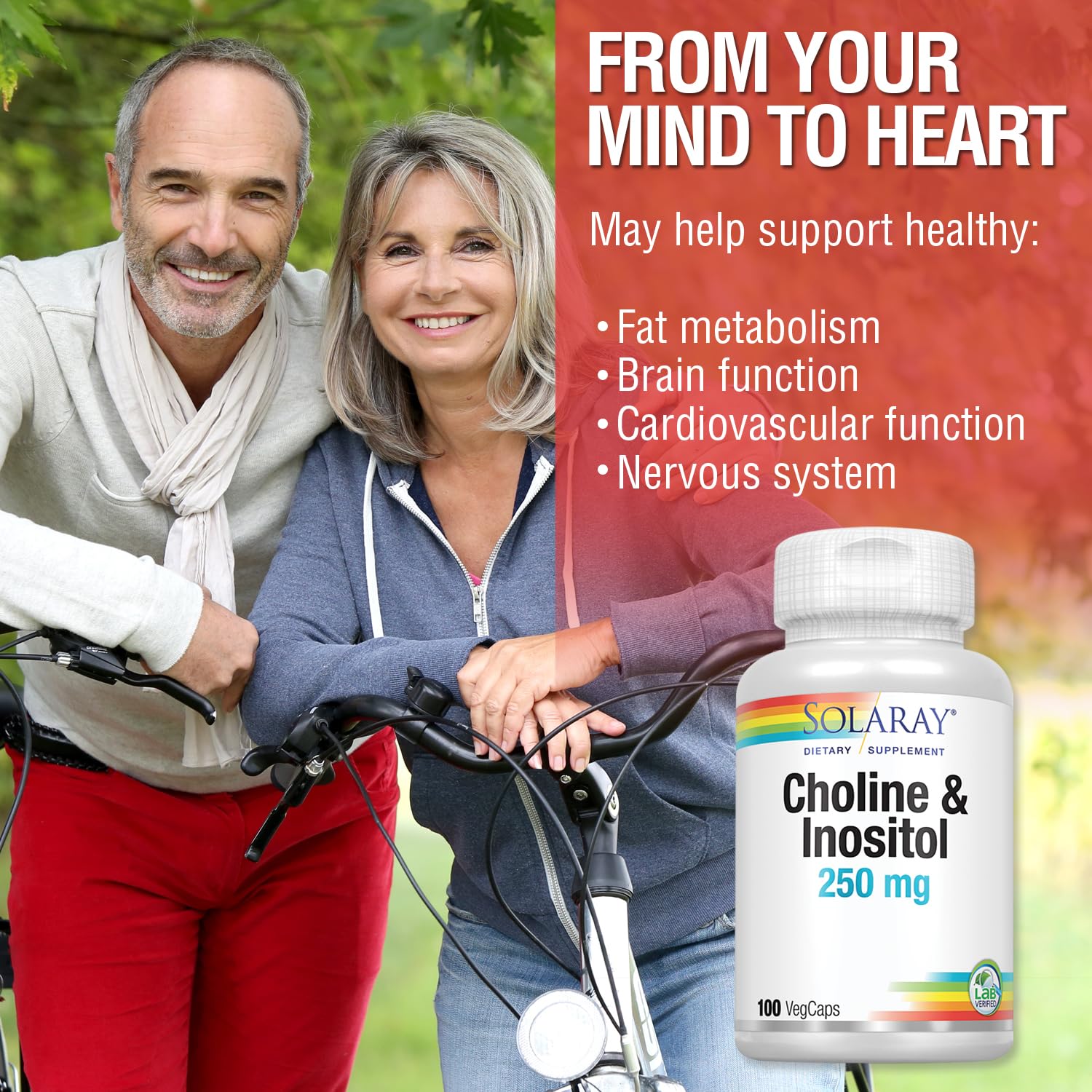 SOLARAY Choline & Inositol serving size image illustrates easy dosing
