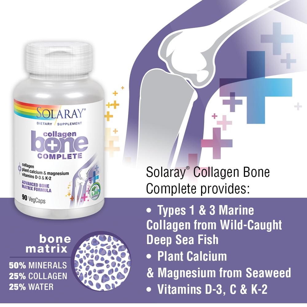 Solaray Collagen Bone Complete marine collagen types 1 and 3 for joint support.