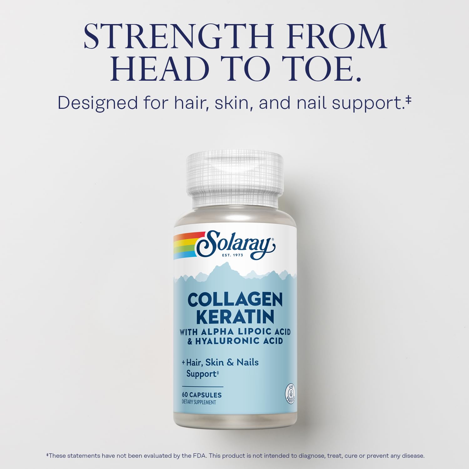 SOLARAY Collagen Keratin alpha-lipoic acid highlight on label