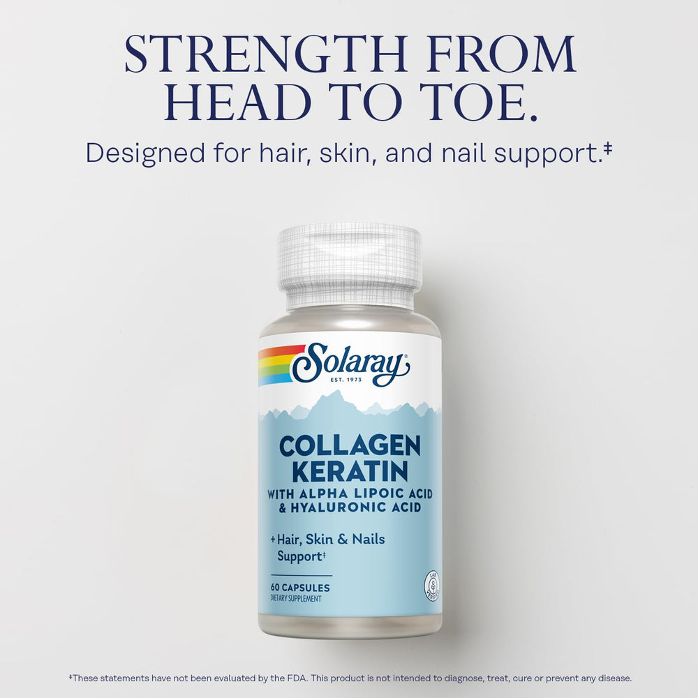 SOLARAY Collagen Keratin alpha-lipoic acid highlight on label