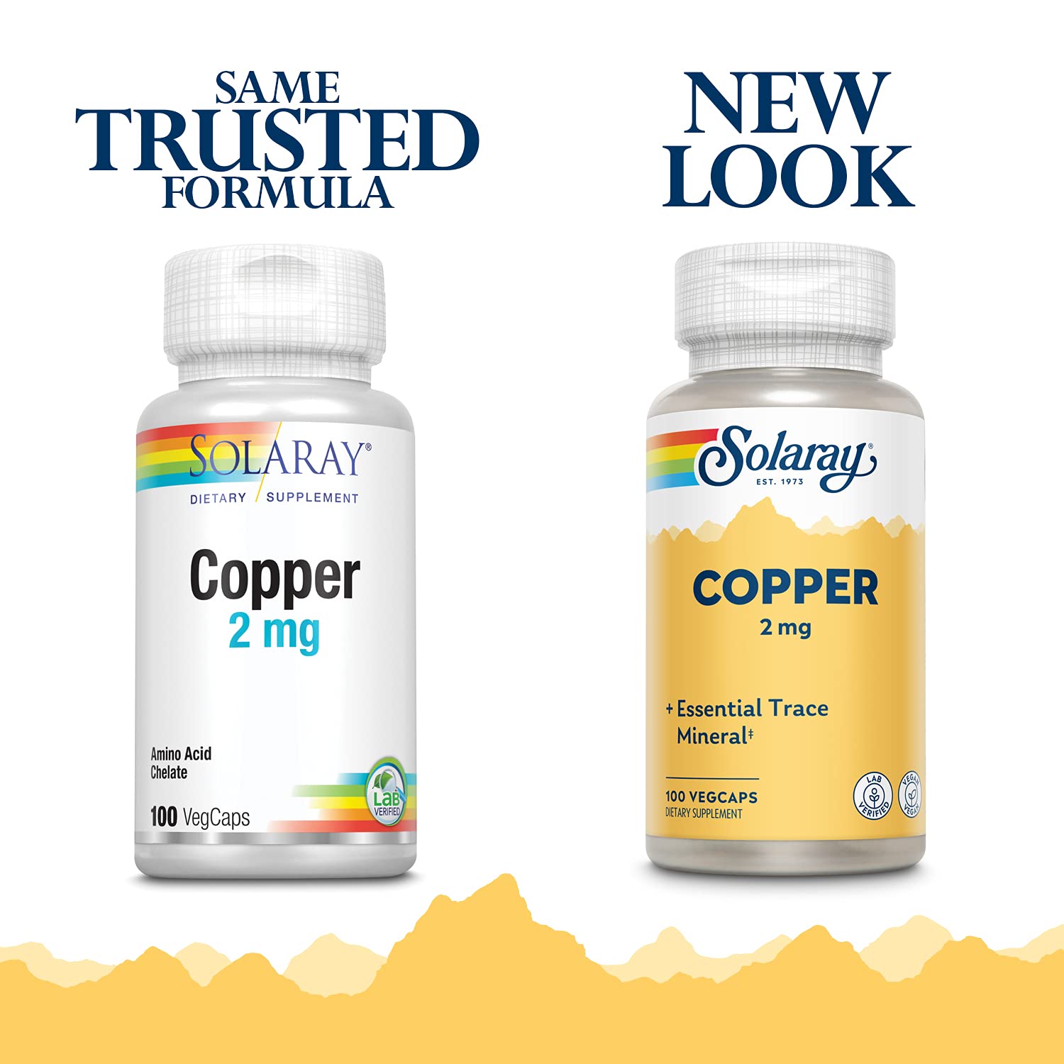 Solaray Copper 2 mg ingredients label highlighting chelated absorption