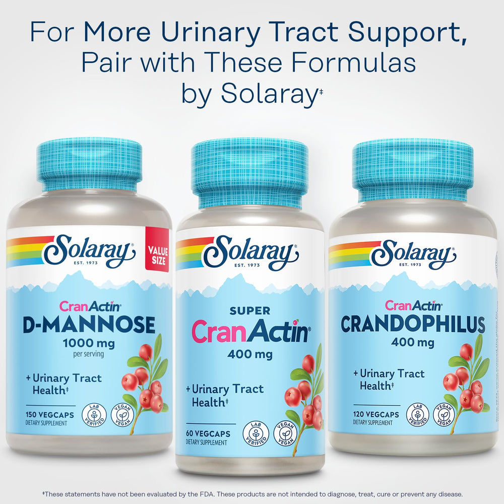 SOLARAY CranActin 60-count bottle front ready for daily supplement routine.