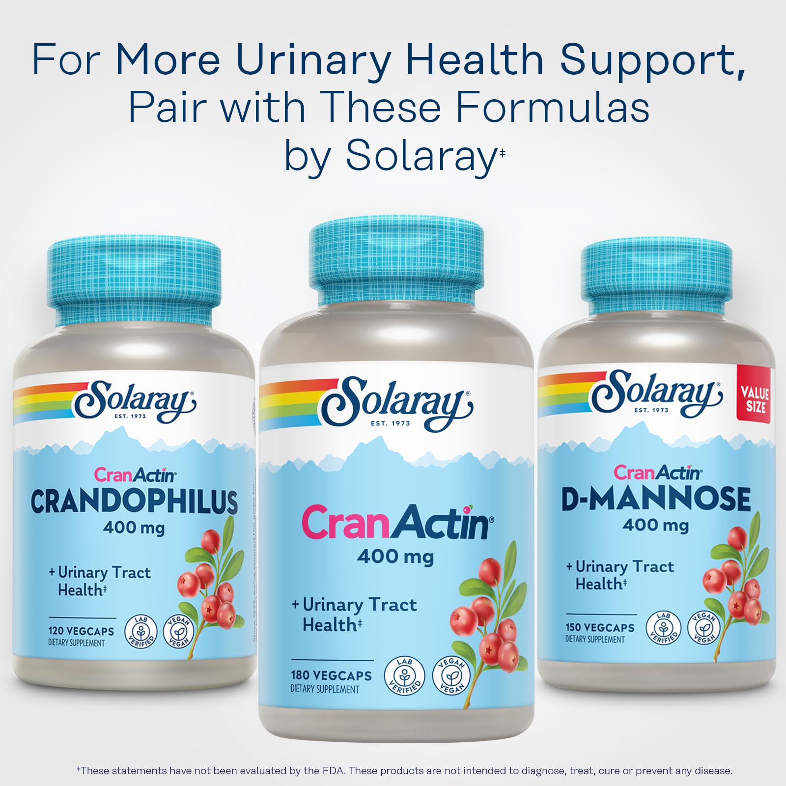 Pouring SOLARAY Cranactin Cranberry AF Extract capsules suggests convenient daily dosage