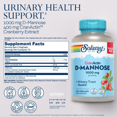 SOLARAY D-Mannose CranActin capsules for vegan daily use