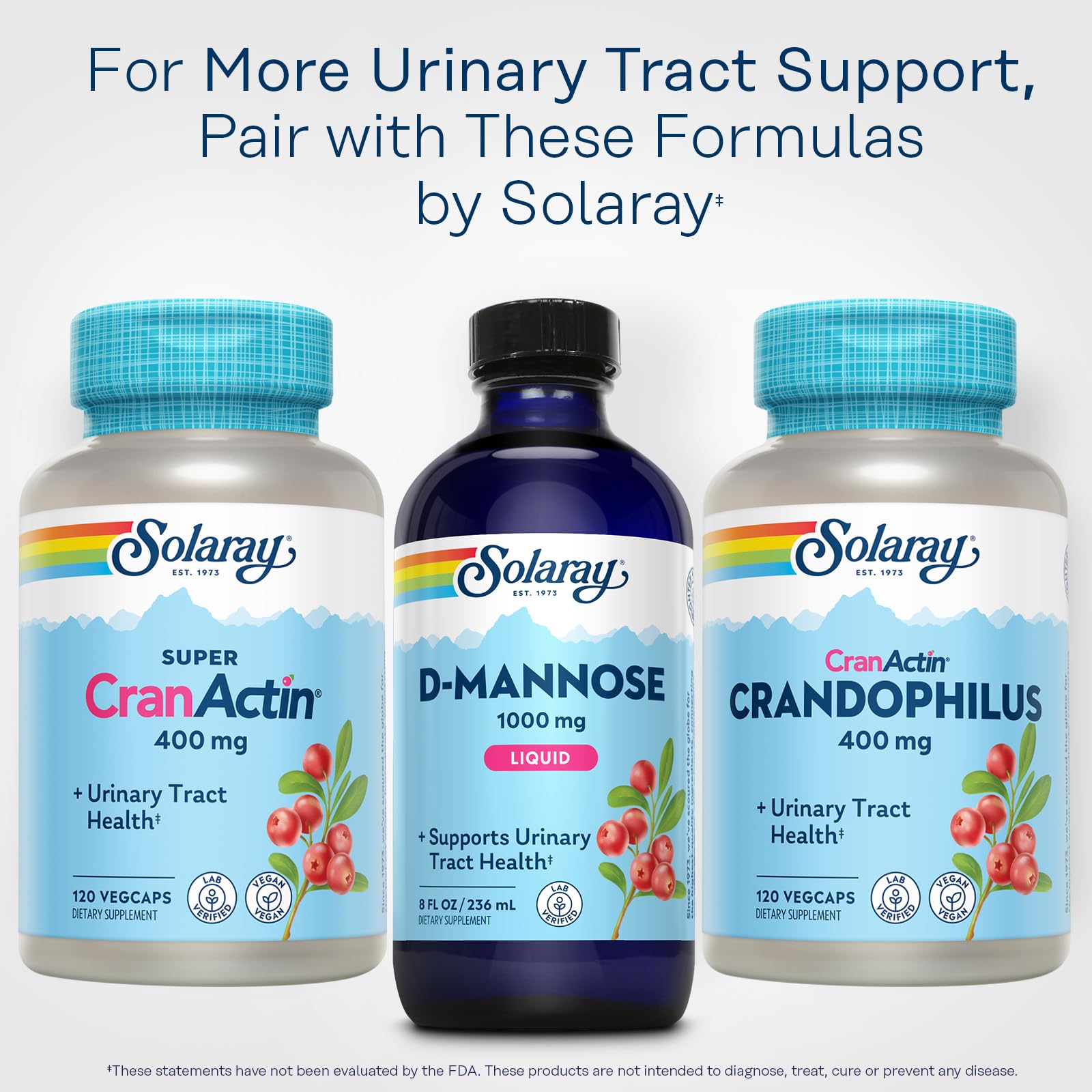SOLARAY bottle with label shows vegan, non-GMO, lab-verified formula.