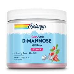 SOLARAY D-Mannose CranActin bottle front for easy daily urinary health support.