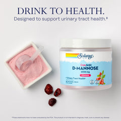 SOLARAY D-Mannose CranActin powder jar ready for convenient mix.