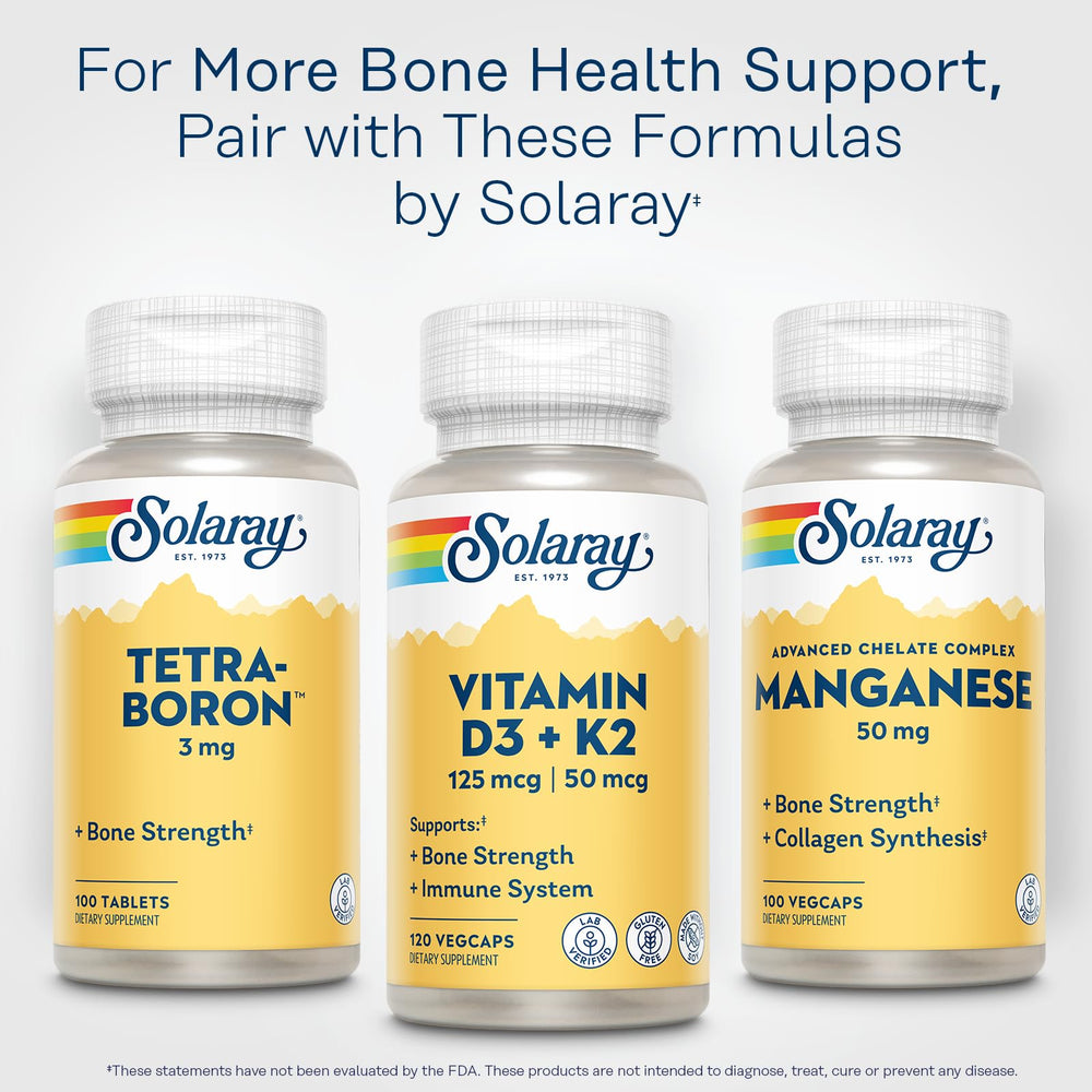 SOLARAY Vitamin D3 K2 eco-packaging uses post-consumer recycled resin.