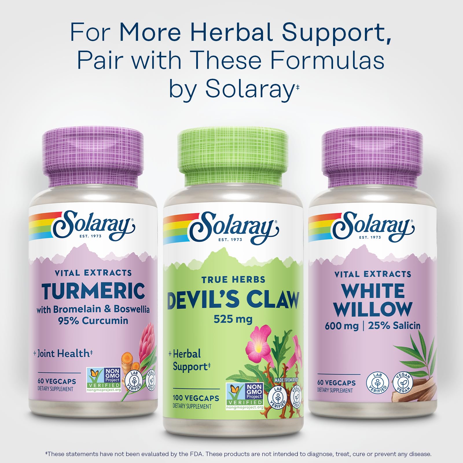 SOLARAY Devils Claw ingredients panel details bioactive components