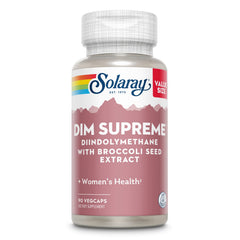 SOLARAY DIM Supreme bottle front view showing name and dosage for daily wellness