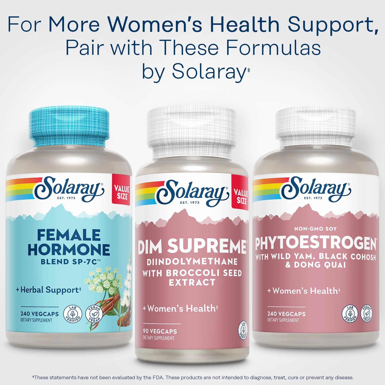 SOLARAY DIM Supreme packaging sustainability emphasizing recycled bottle