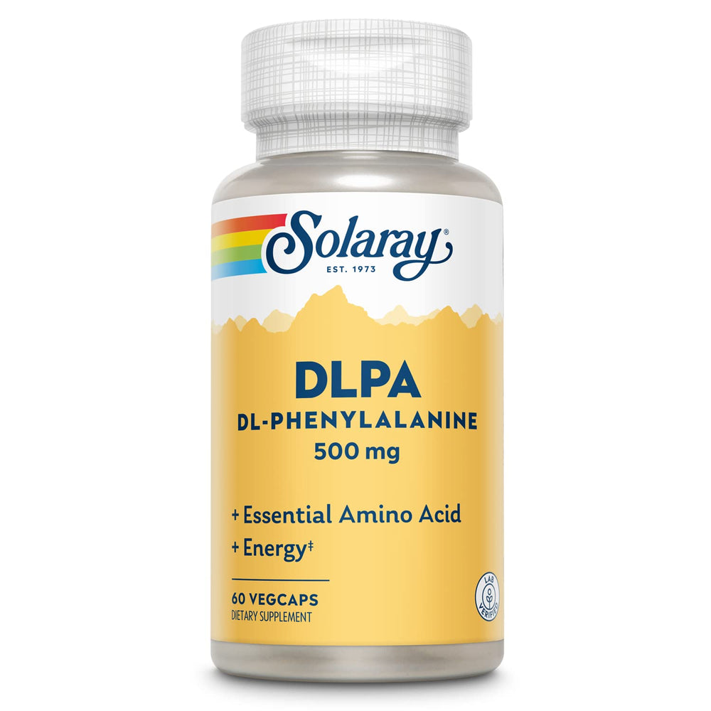 SOLARAY DL-Phenylalanine bottle with 60 capsules supports mood and nervous system health