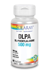 SOLARAY DL-Phenylalanine packaging front shows product benefits and dosage