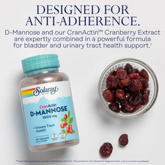 SOLARAY D-Mannose CranActin capsules close-up ready for daily use