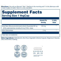 SOLARAY Dopabean capsules in hand for daily wellness