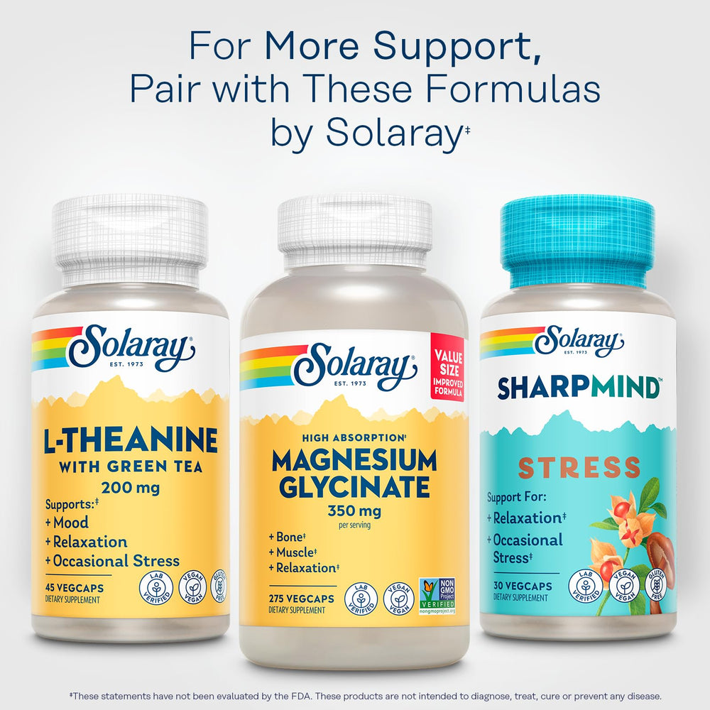SOLARAY eco-packaging bottle emphasizes post-consumer recycled material.