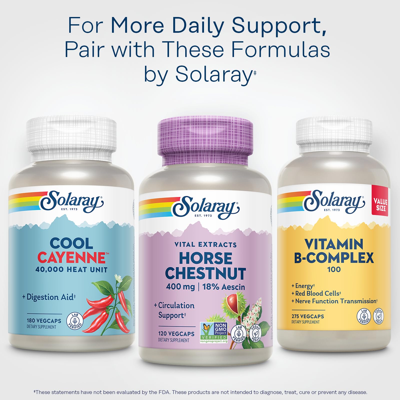 SOLARAY Eco packaging image showing post-consumer recycled bottles and sustainability.
