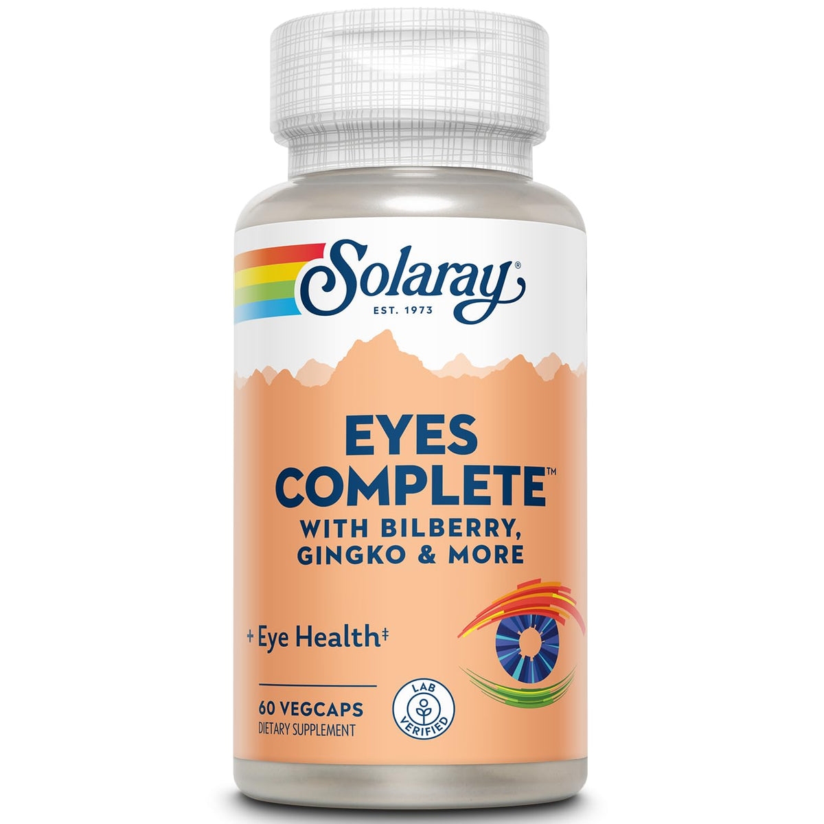 Solaray Eyes So Healthy vegetarian capsules for daily eye health and antioxidant support.