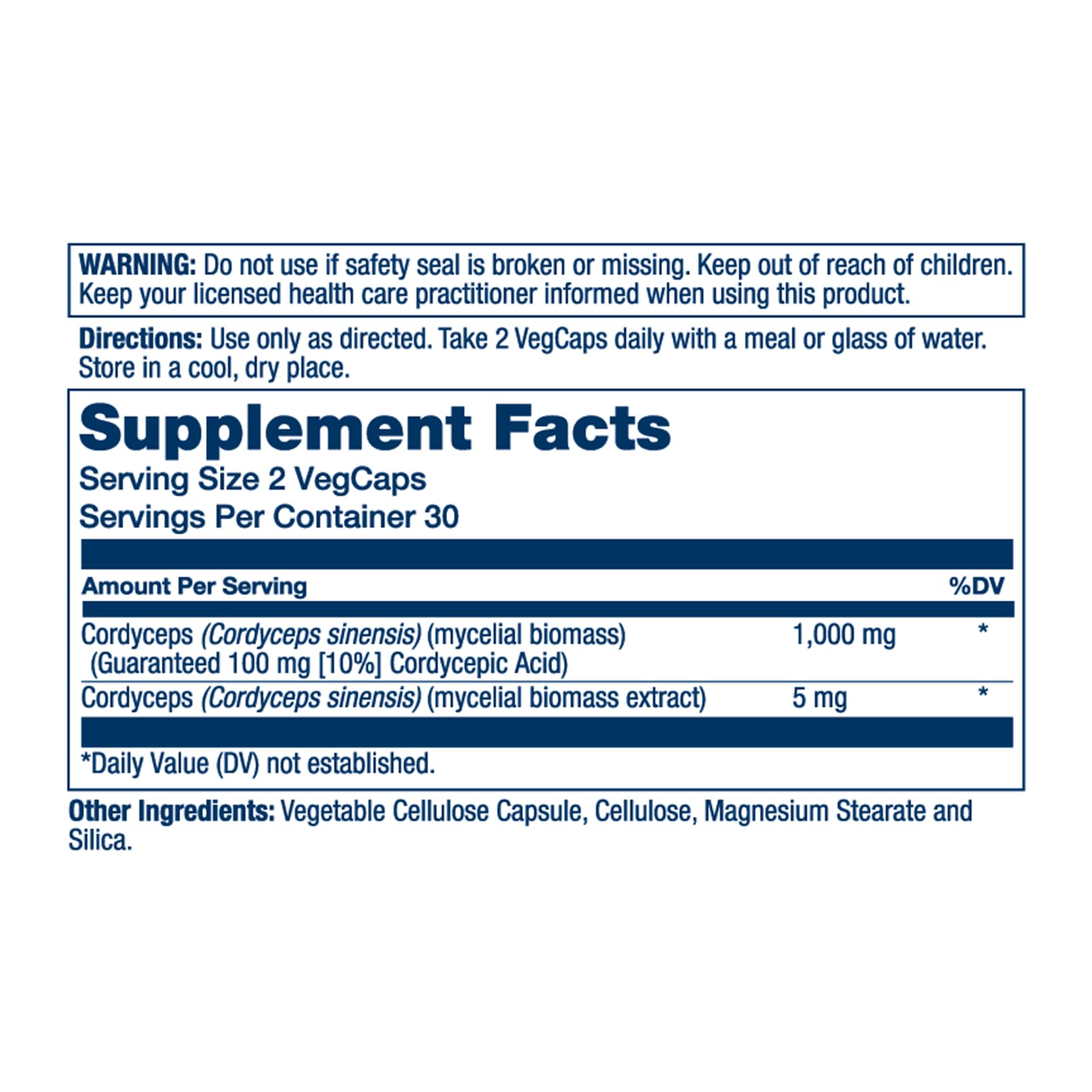 SOLARAY Cordyceps capsules for easy daily intake and sustained stamina