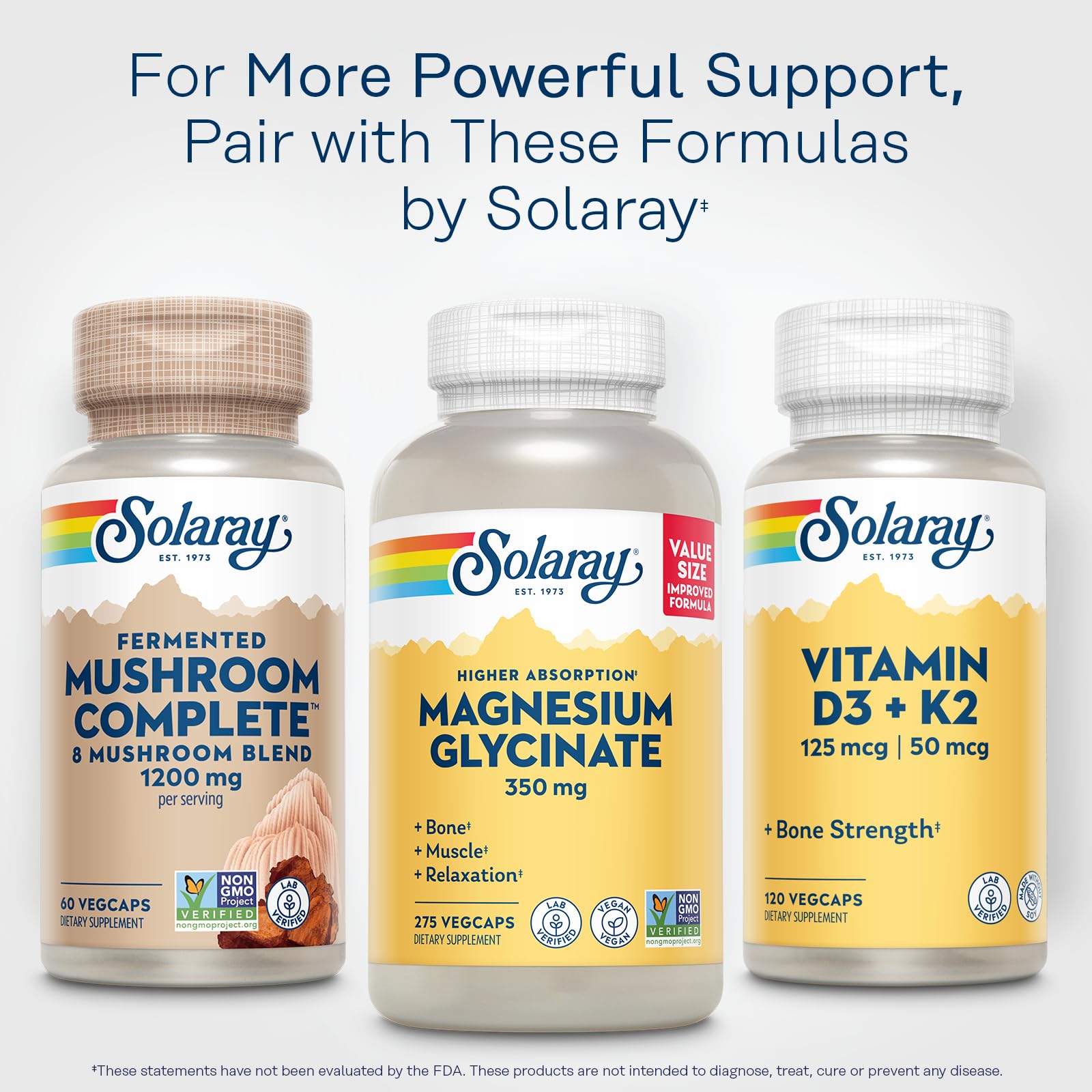 SOLARAY Fermented Mushroom Complete lab testing confirms GMP-certified quality