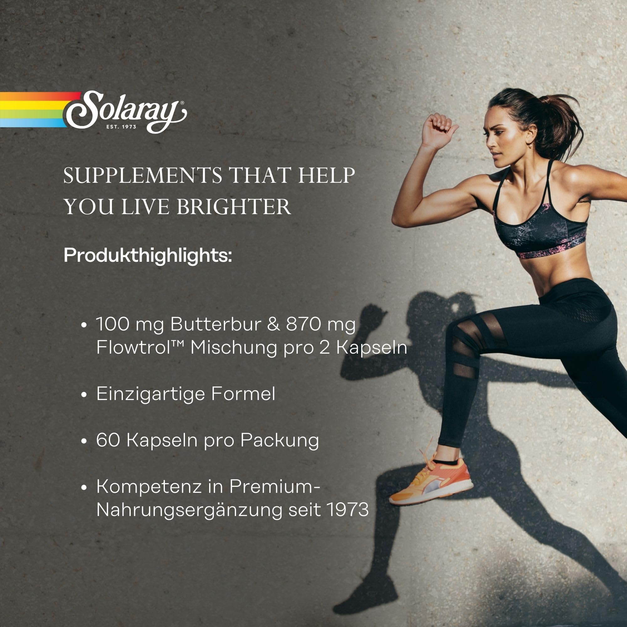 SOLARAY Flowtrol ingredients label highlights natural root extracts.