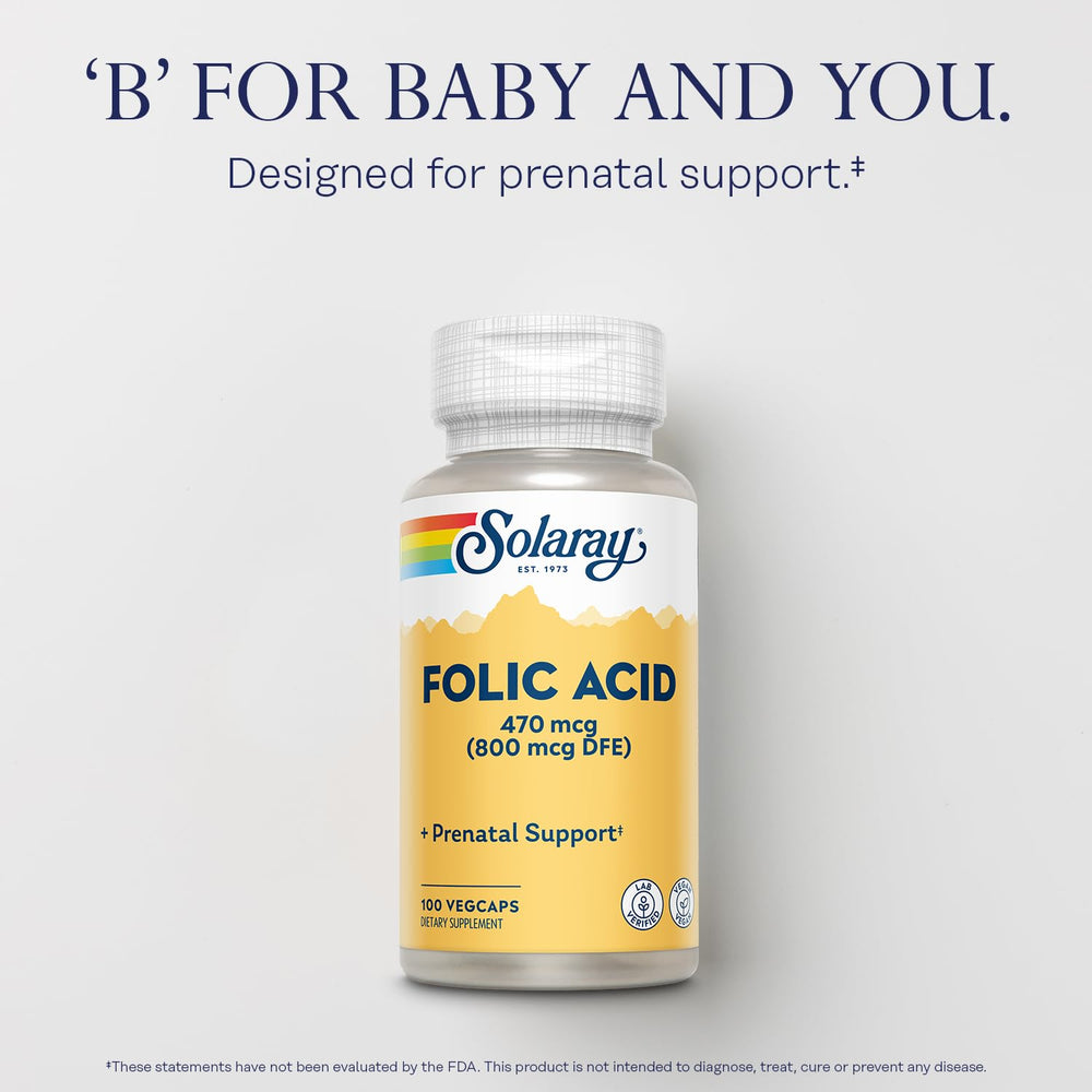SOLARAY Folic Acid vegan capsules ready for daily use
