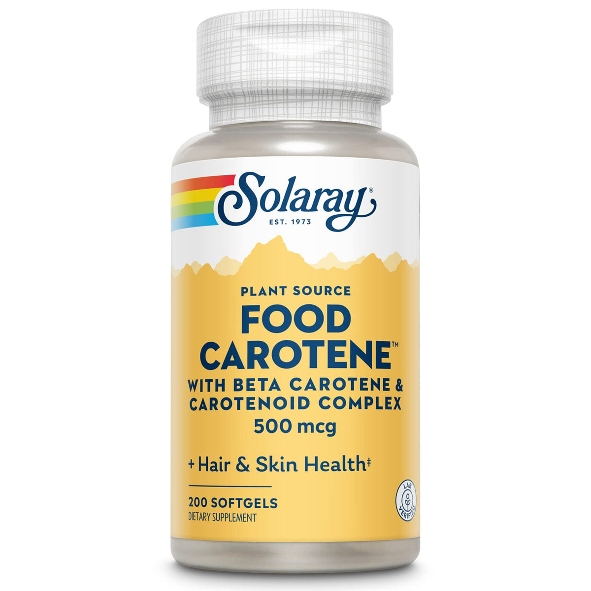 SOLARAY Food Carotene bottle front showing 10,000 IU vitamin A for potential skin and eye support