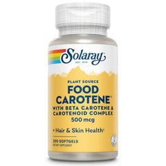 SOLARAY Food Carotene bottle front showing 10,000 IU vitamin A for potential skin and eye support