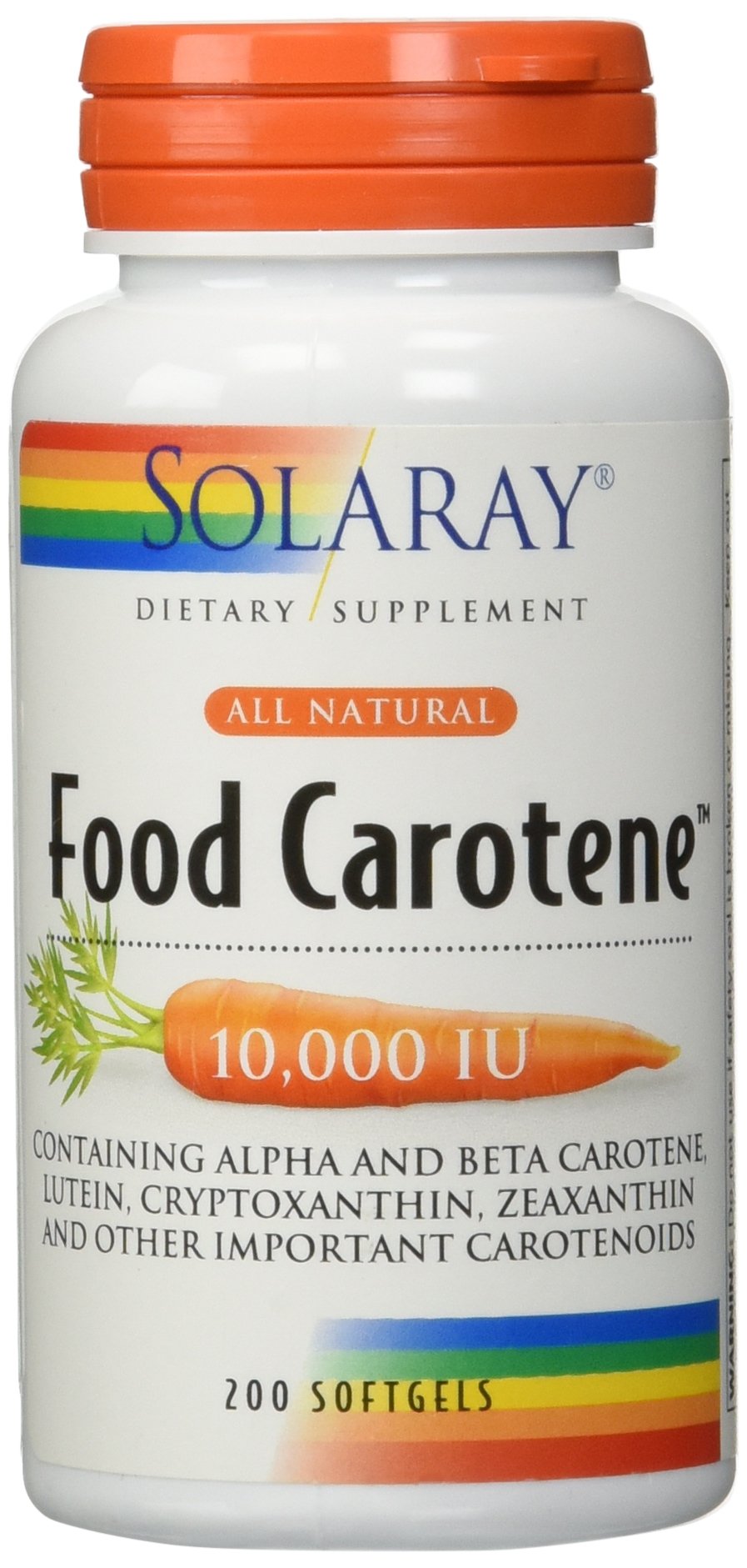 SOLARAY Food Carotene capsules on white surface for easy dosing