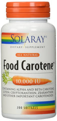 SOLARAY Food Carotene capsules on white surface for easy dosing
