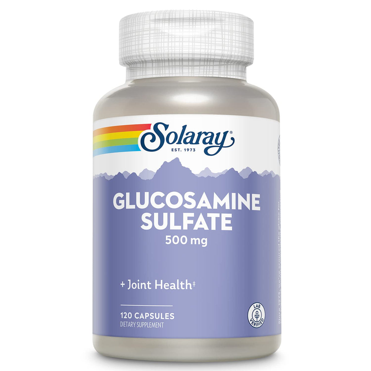 SOLARAY glucosamine sulfate bottle promotes joint comfort and everyday mobility.