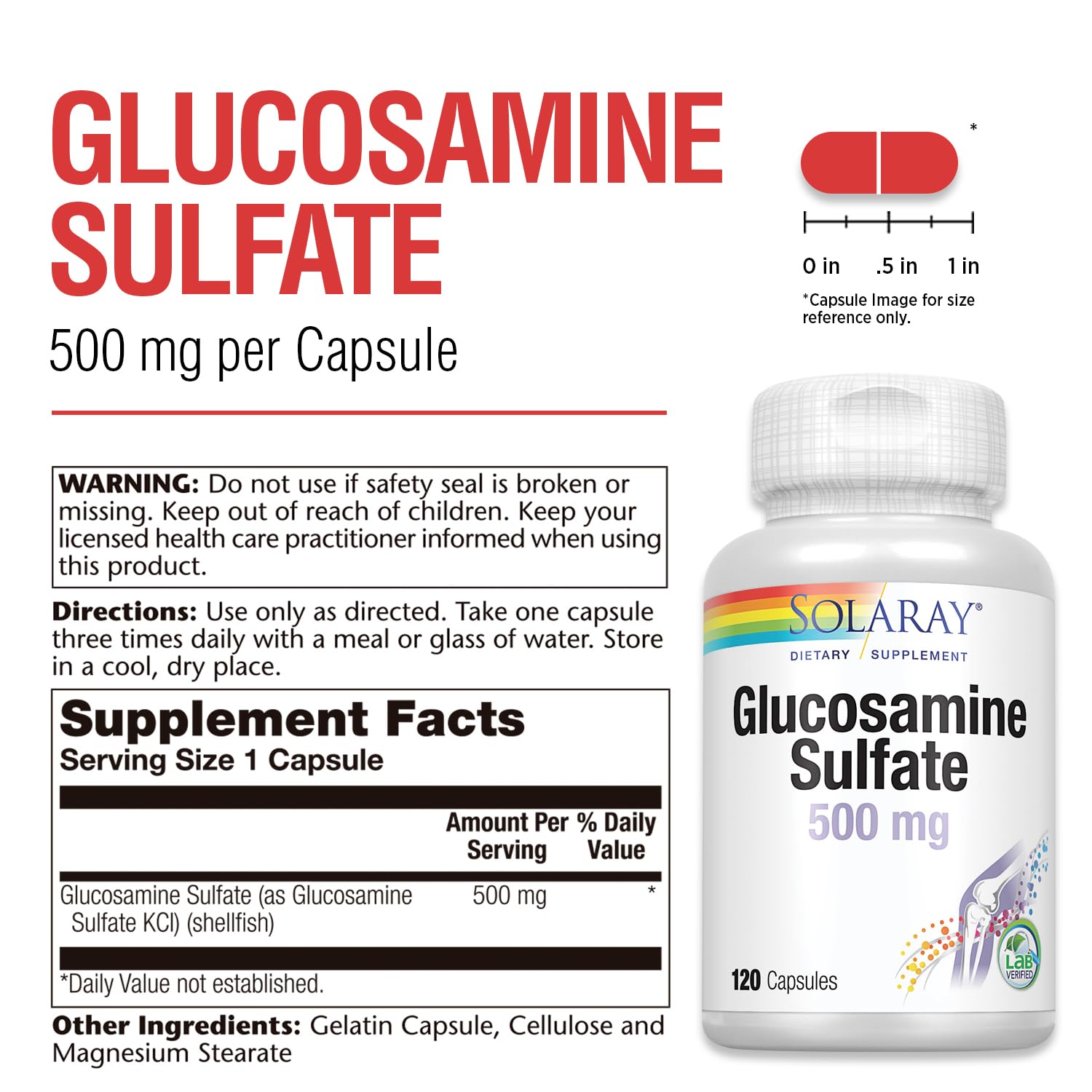 SOLARAY label highlights 1500 mg per day dose and ingredients.