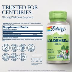 SOLARAY Goldenseal bottle with eco-friendly packaging for sustainable choices
