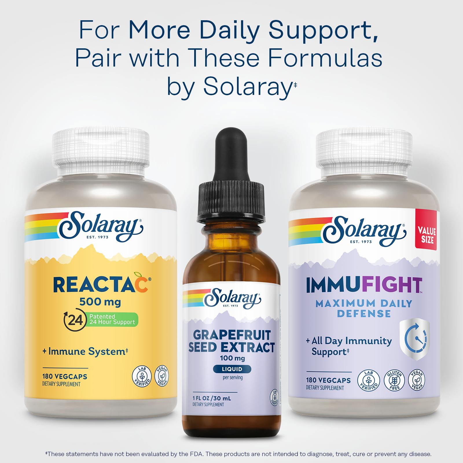 SOLARAY Grapefruit Seed Extract Drops bottle with natural grapefruit flavor.