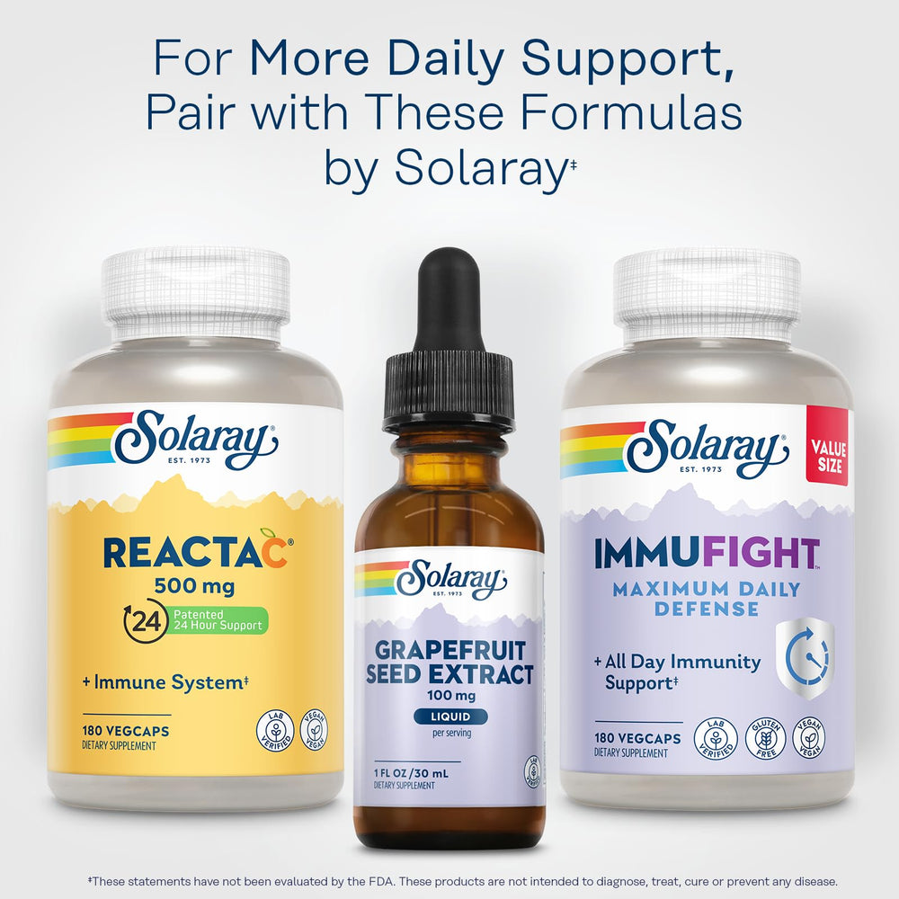 SOLARAY Grapefruit Seed Extract Drops bottle with natural grapefruit flavor.