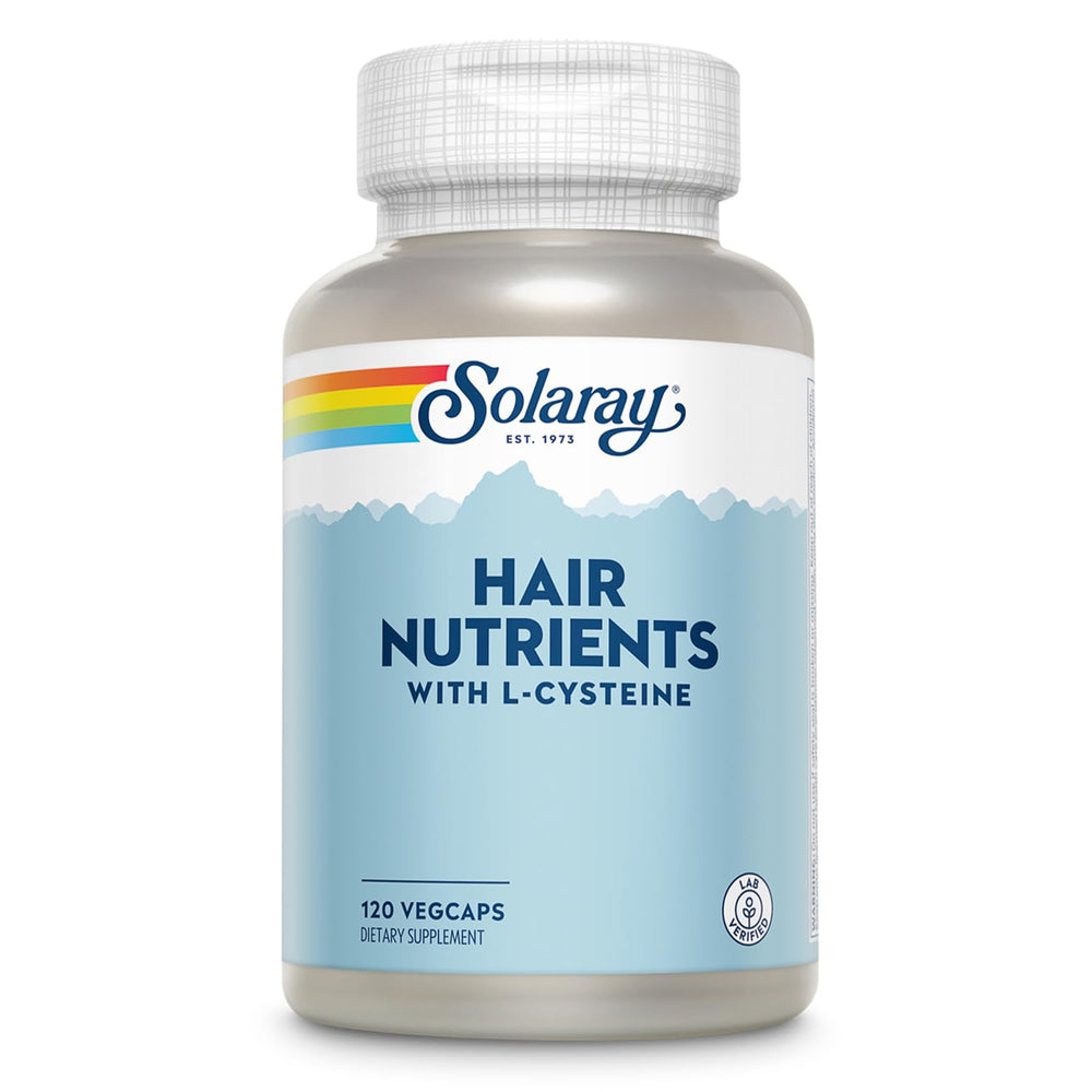 SOLARAY Hair Nutrients bottle with L-Cysteine for daily hair support.