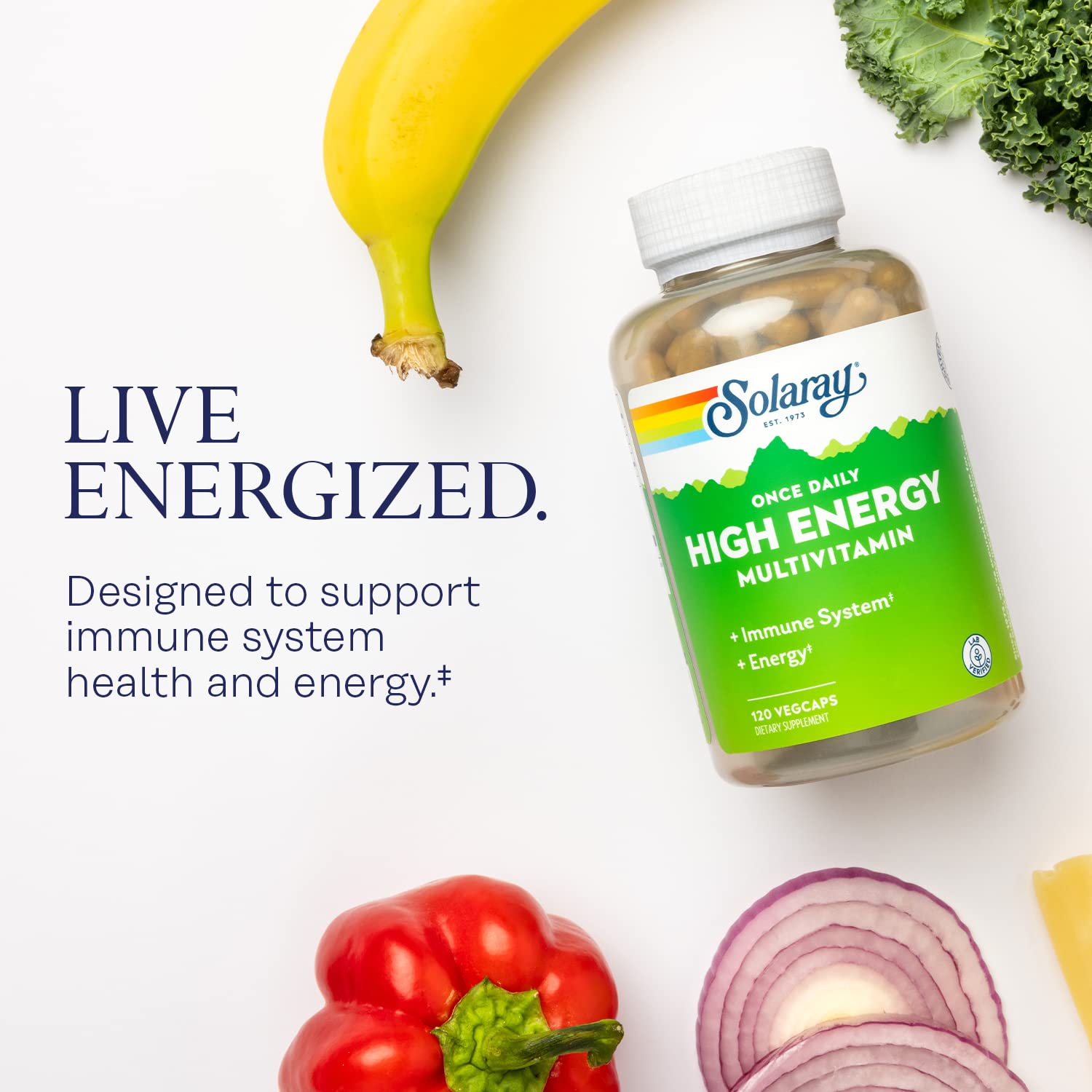 SOLARAY high-energy veggie cap close-up for convenient daily nutrition