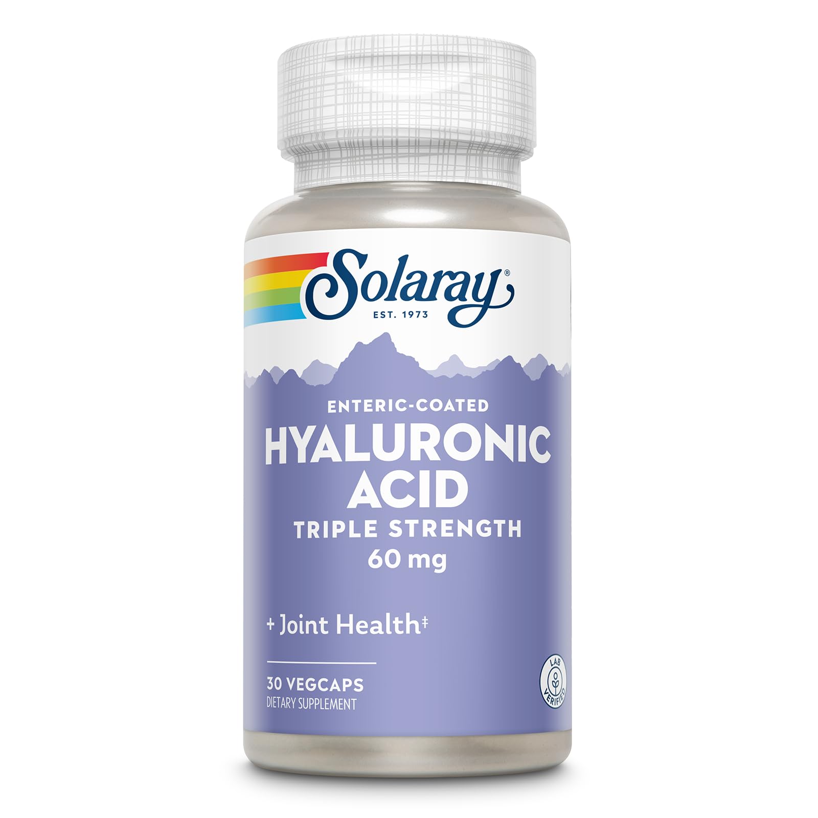 SOLARAY Hyaluronic Acid Triple Strength bottle for daily skin support and easy dosing