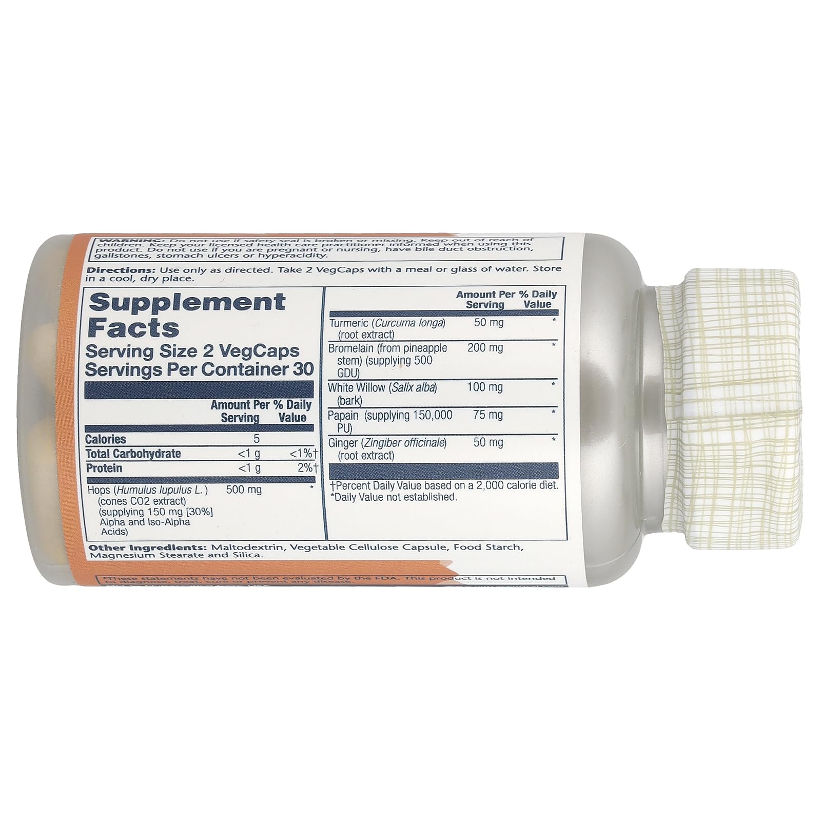 SOLARAY IbuActin bottle front view for easy daily use