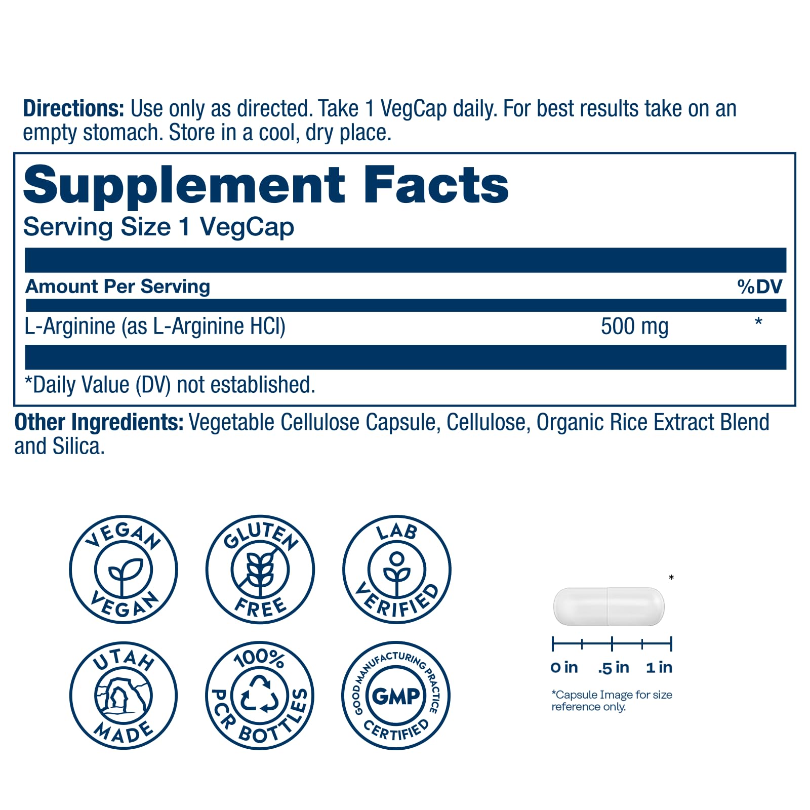 SOLARAY L-Arginine capsules inside the bottle for athletic support