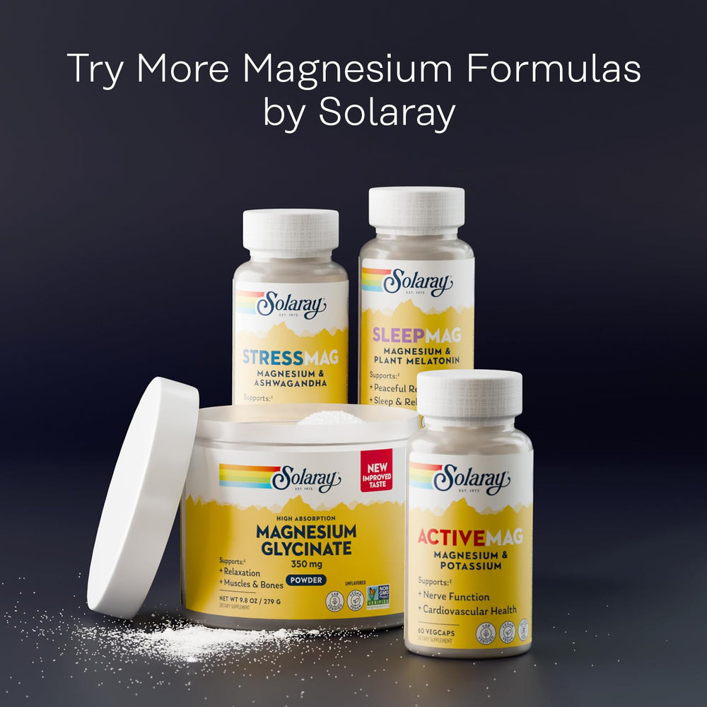 SOLARAY Lab-tested magnesium glycinate ensuring reliable quality.