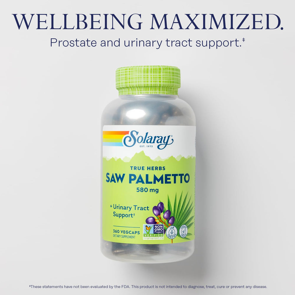 SOLARAY label detail shows non-GMO vegan formulation and quality testing