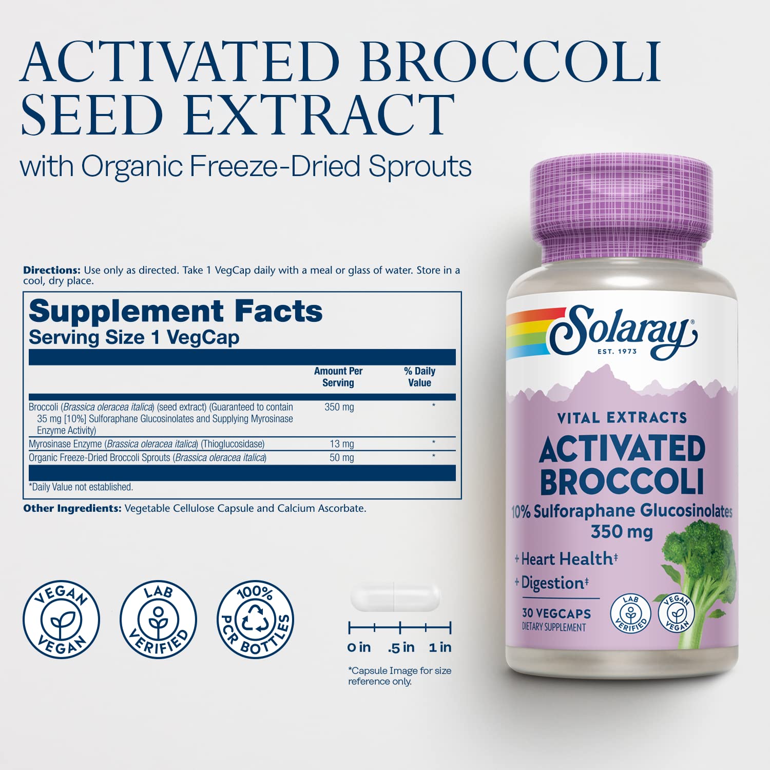 SOLARAY label closeup emphasizes 60-day guarantee and quality testing.