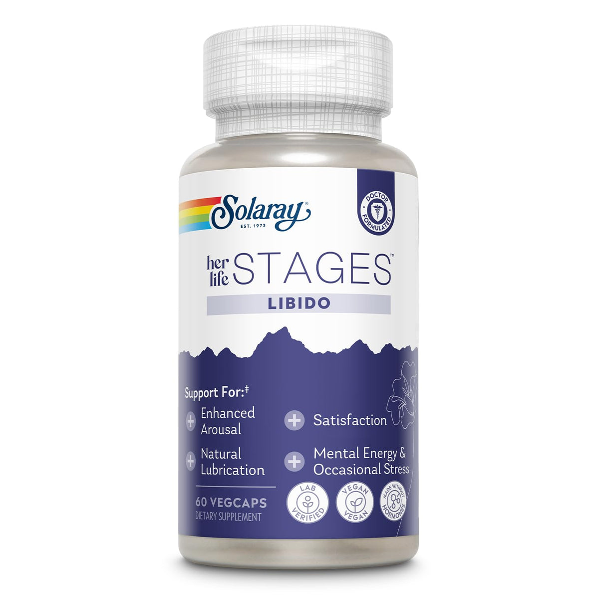 SOLARAY Libido Life Stages bottle on shelf for intimate balance