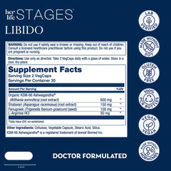 Closeup of SOLARAY Libido Life Stages label showing ingredients