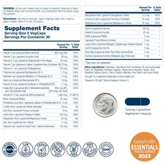SOLARAY liposomal multivitamin bottle side view shows compact packaging.