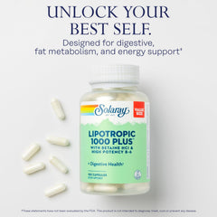 SOLARAY Lipotropic 1000 front label showing ingredients and benefits