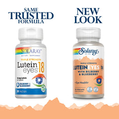 SOLARAY lutein-zeaxanthin capsules close-up emphasizes purity and eye health.