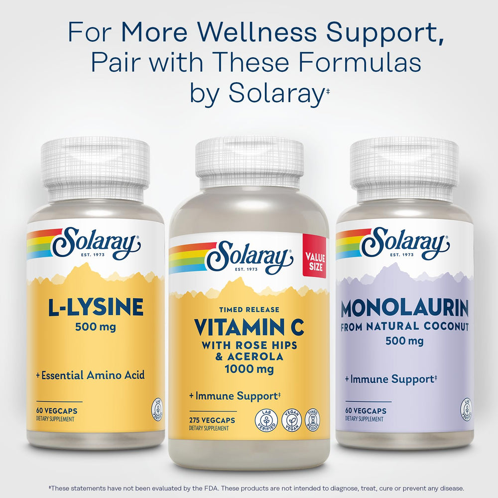 SOLARAY L Lysine bottle on pantry shelf for convenient access